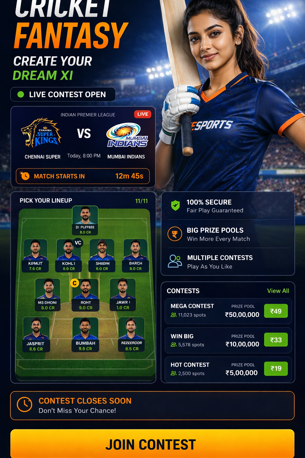 Come Play Hub cricket matchday visual