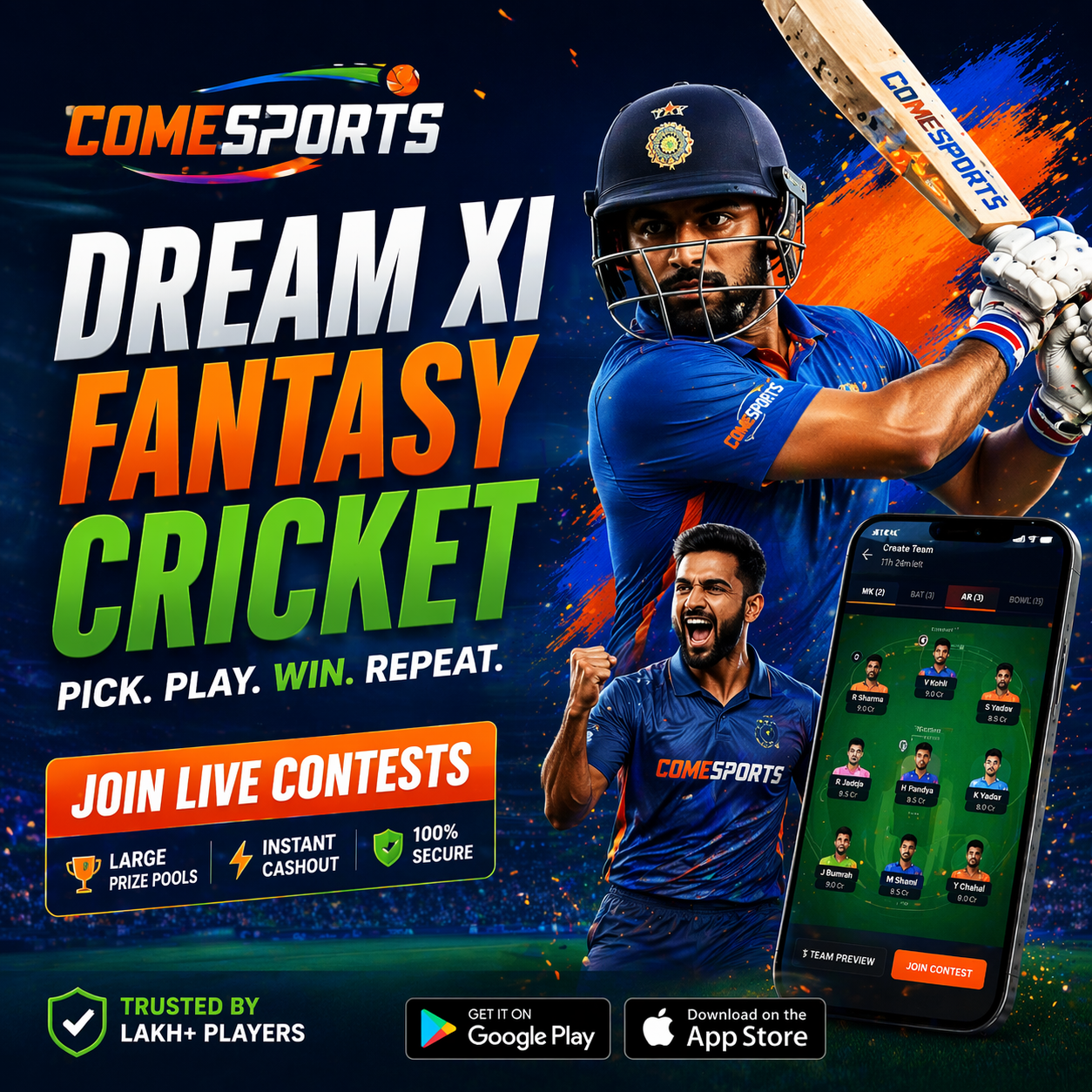 Come Play Hub fantasy sports main visual